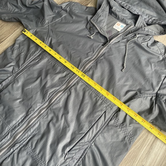 Title Nine‎ Womens Jacket Gray Full Zip Hooded Windbreaker Coat XL Golf Hiking - Picture 4 of 4
